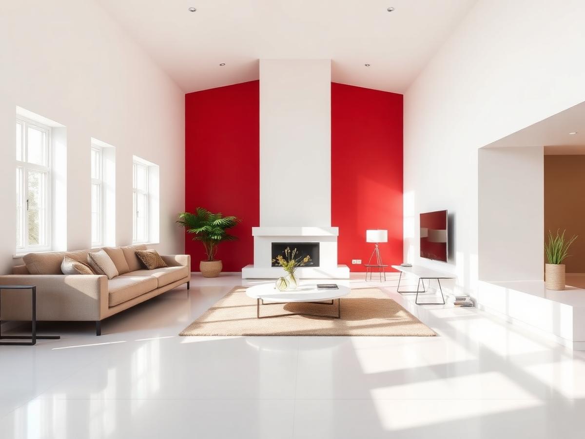 Freshly painted residential interior living room